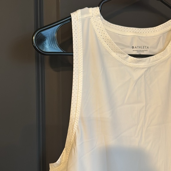 NWT ATHLETA Pacifica II Athletic Dress White Tank Style Perforated small Women’s - Picture 6 of 9